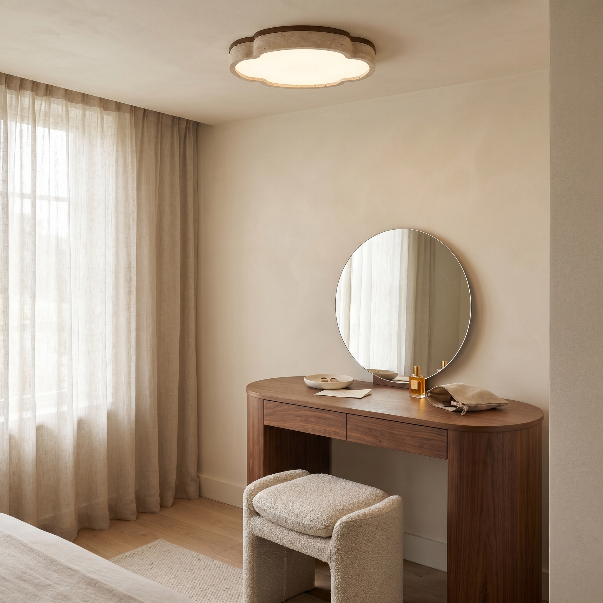 Tsuki Travertine Ceiling Light