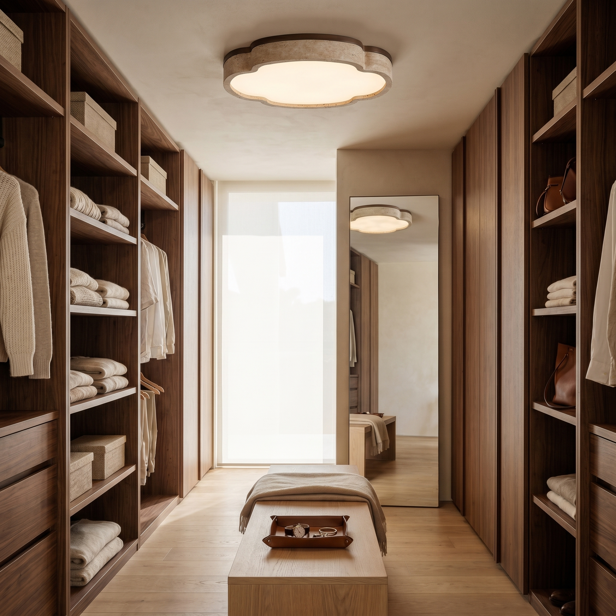 Tsuki Travertine Ceiling Light