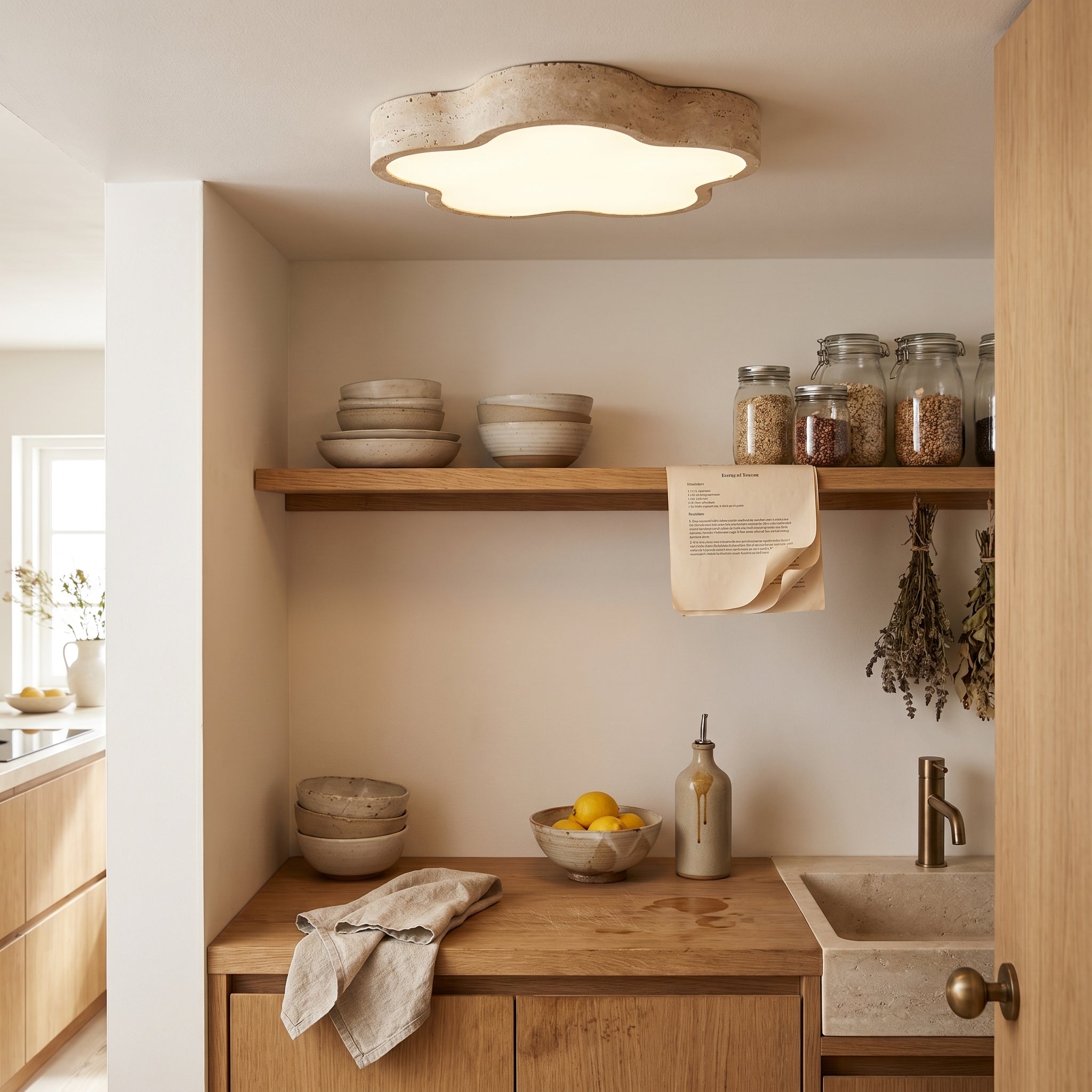 Nuwa Travertine Ceiling Light