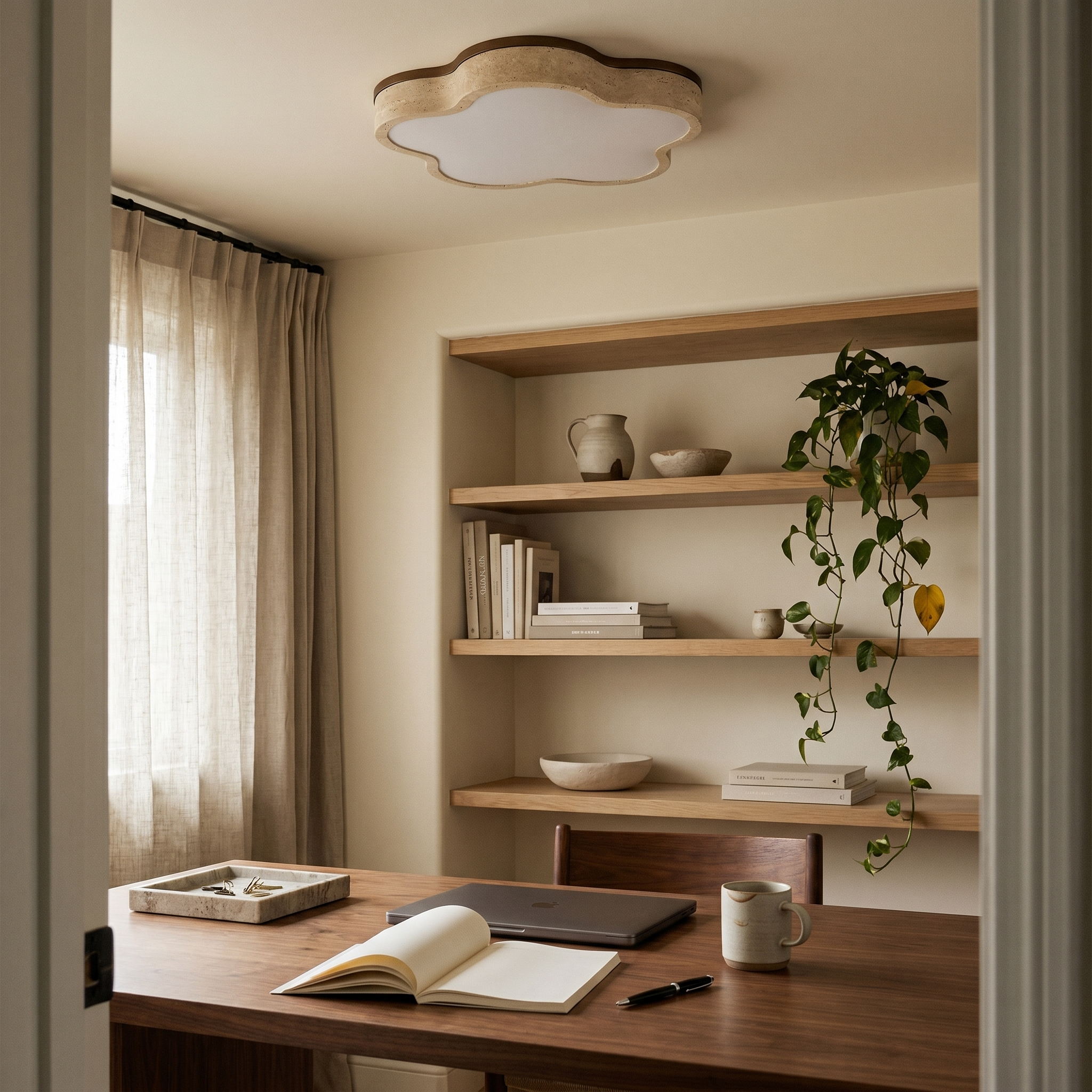 Nuwa Travertine Ceiling Light