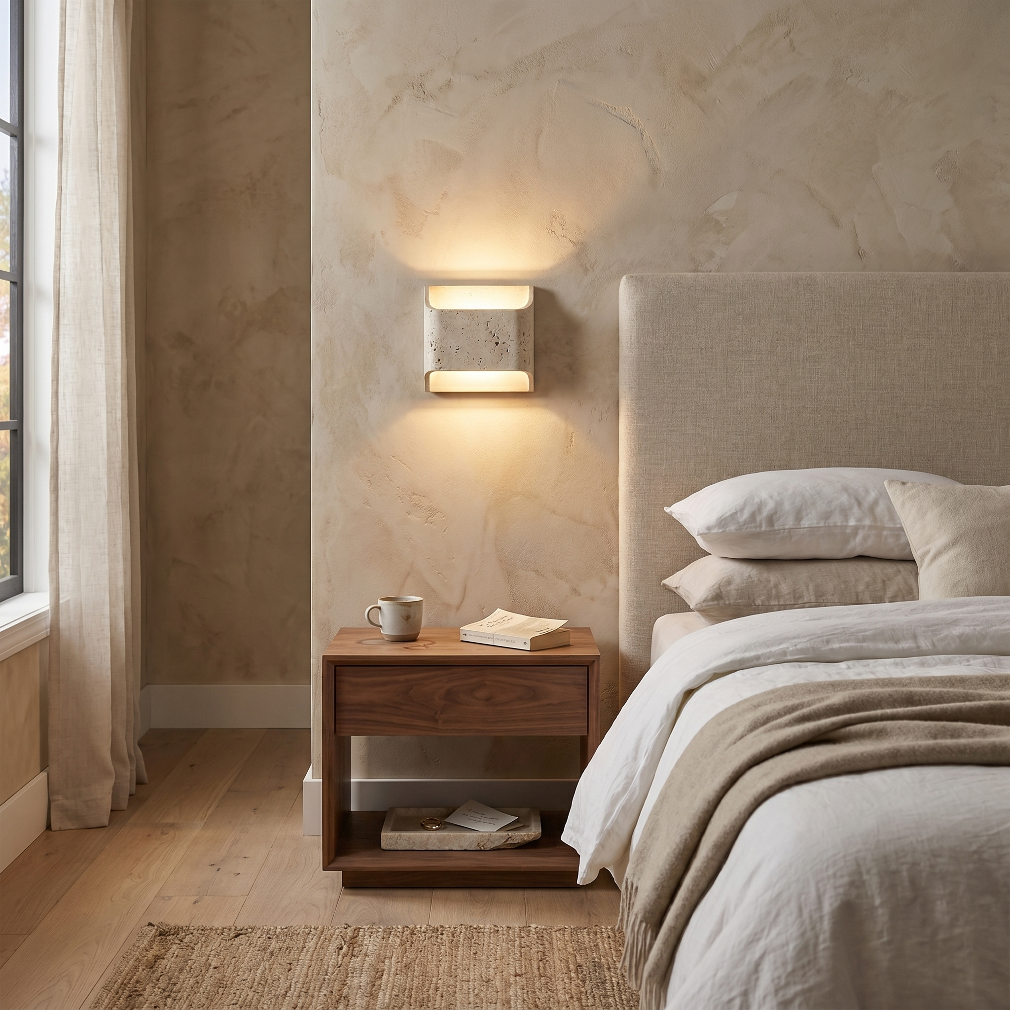 Nami Travertine Block Wall Light