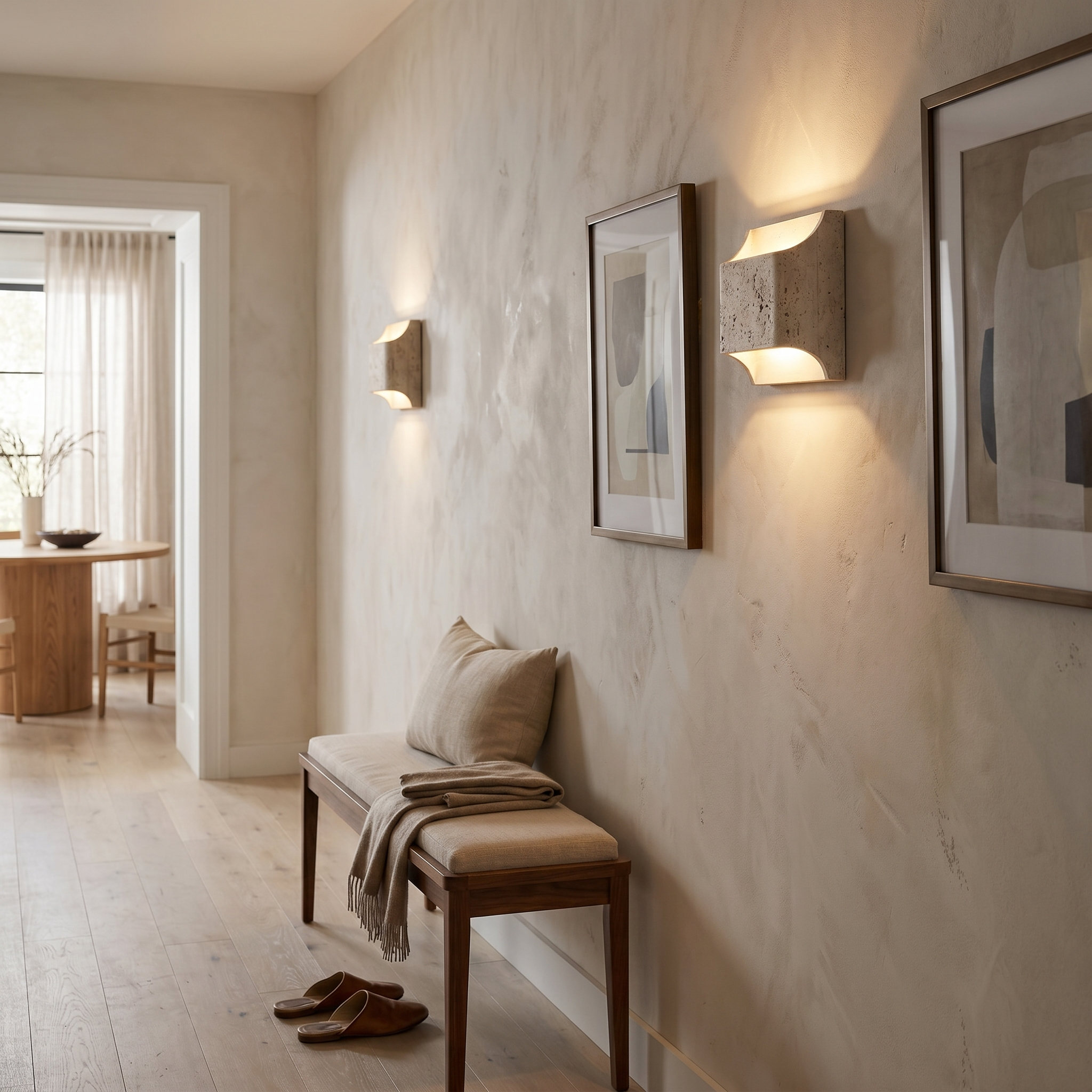 Nami Travertine Block Wall Light