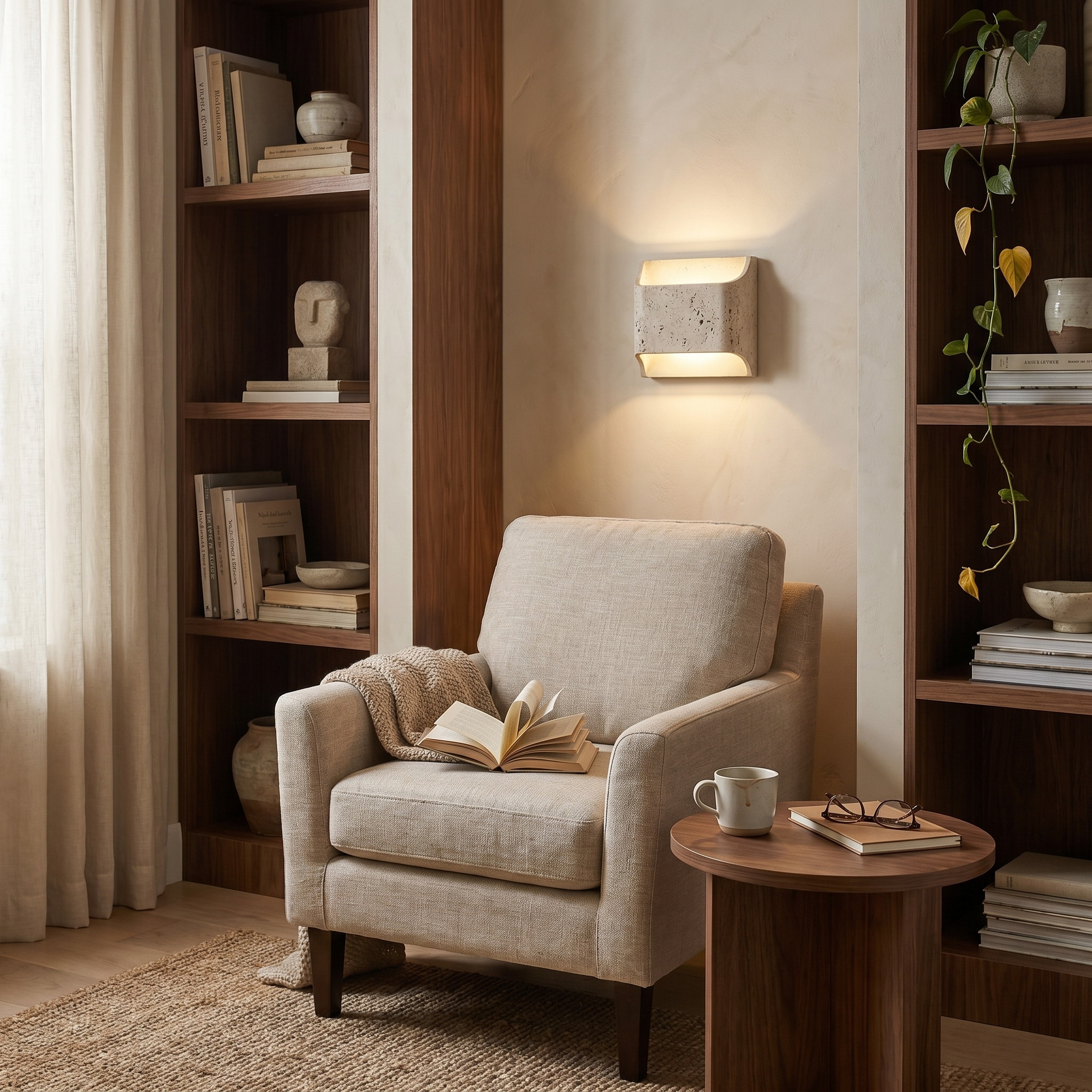 Nami Travertine Block Wall Light