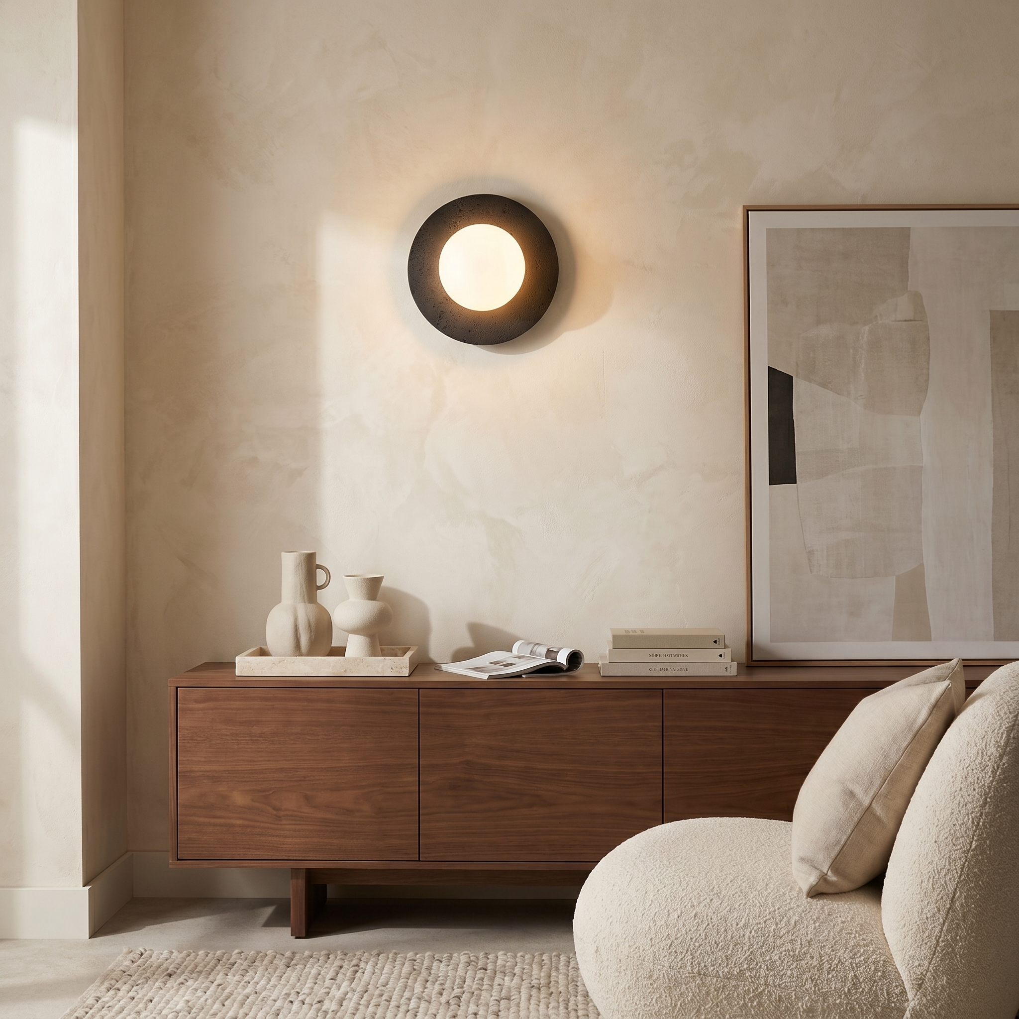 Wabi Stone Backlit Wall Sconce