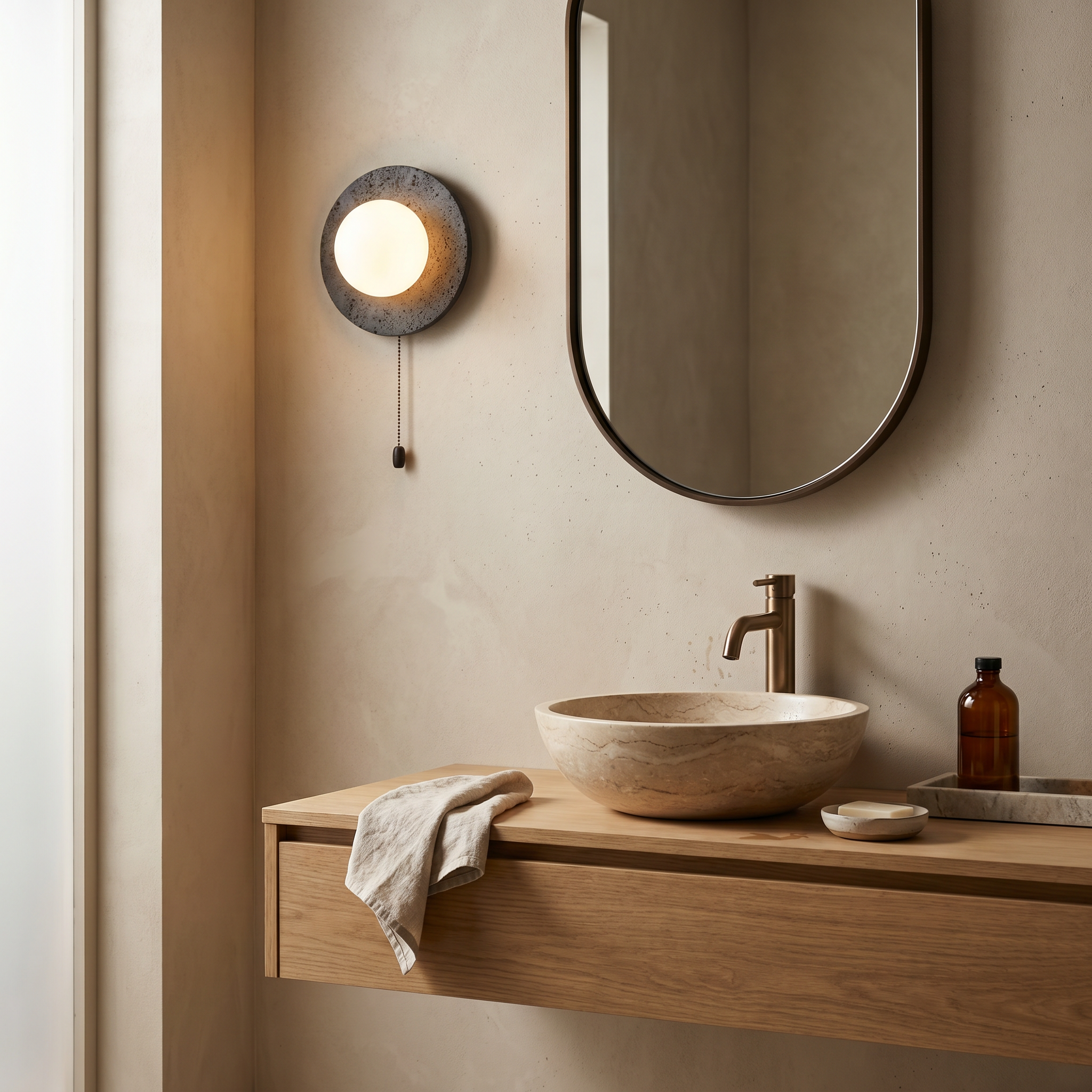 Wabi Stone Backlit Wall Sconce