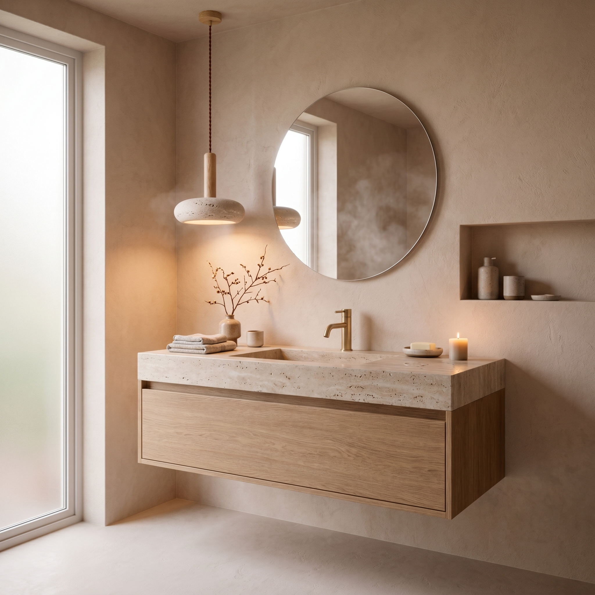 Orva Travertine Pendant Light