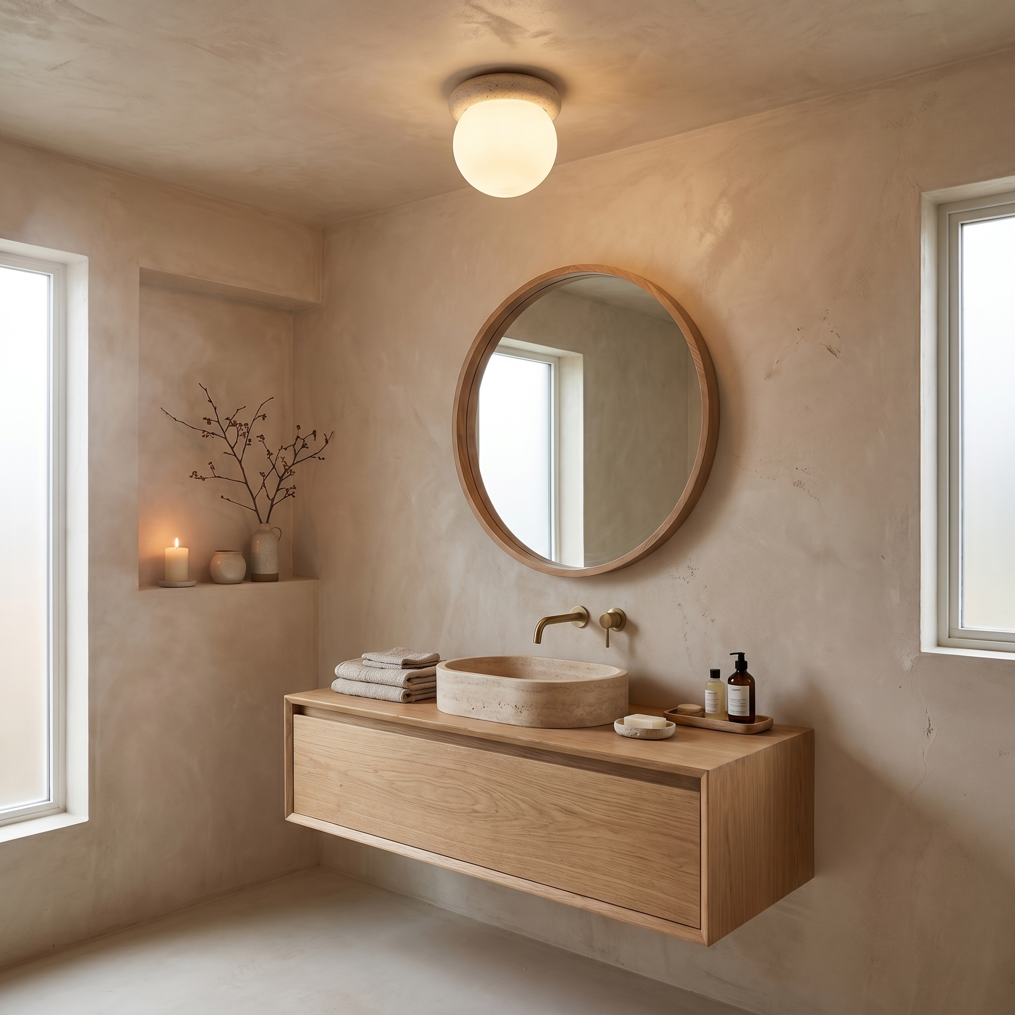 Towa Travertine Ceiling Light