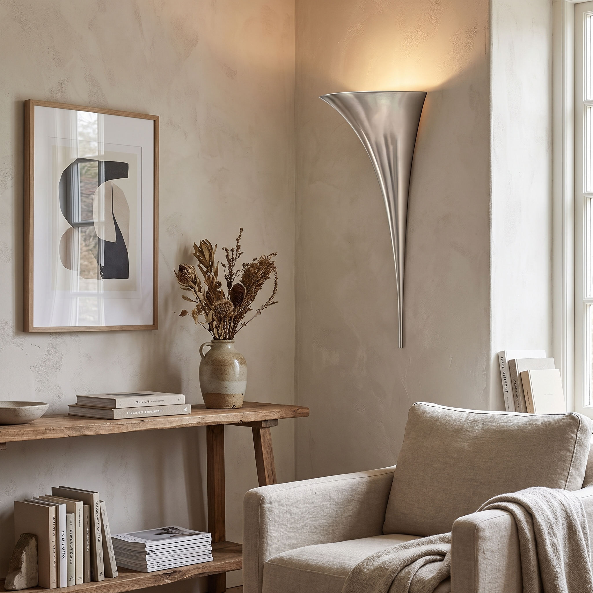 Trumpet Sconce Chrome Large lifestyle