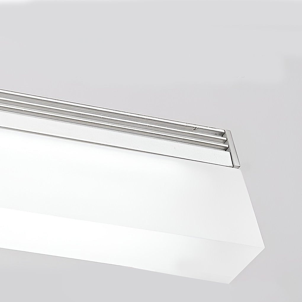 Extendable LED vanity light with dual rods adjusted to wide mirror position