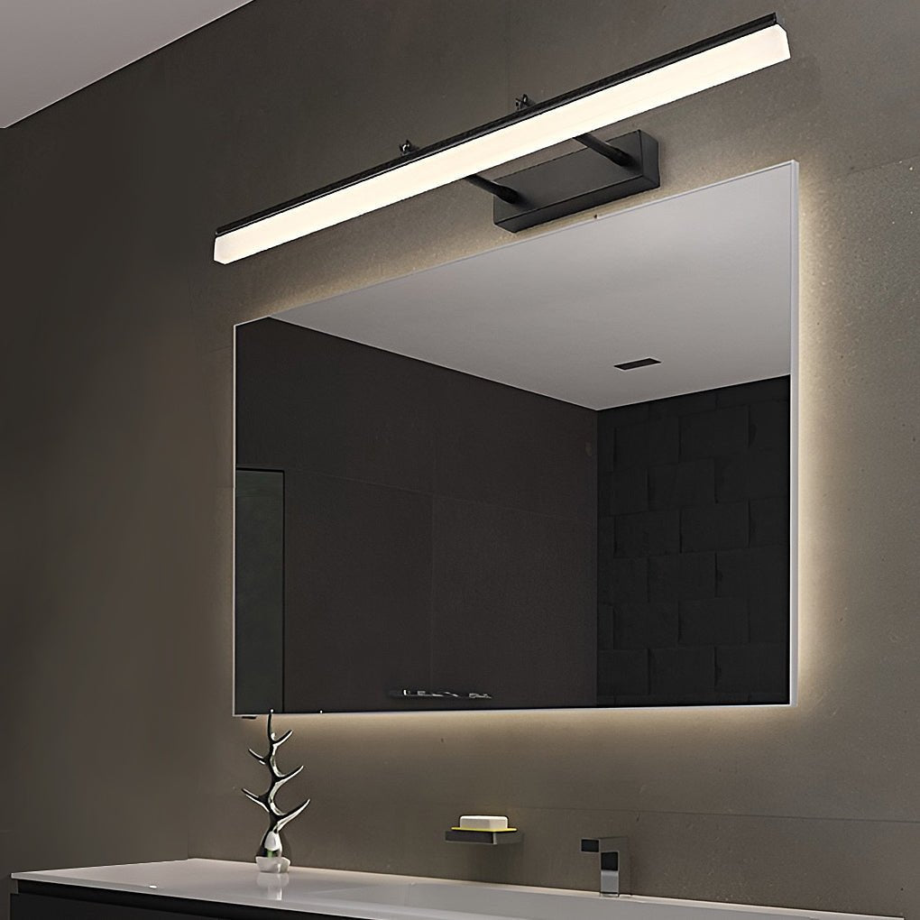 Viora extendable vanity light showing adjustable rod mechanism, close-up