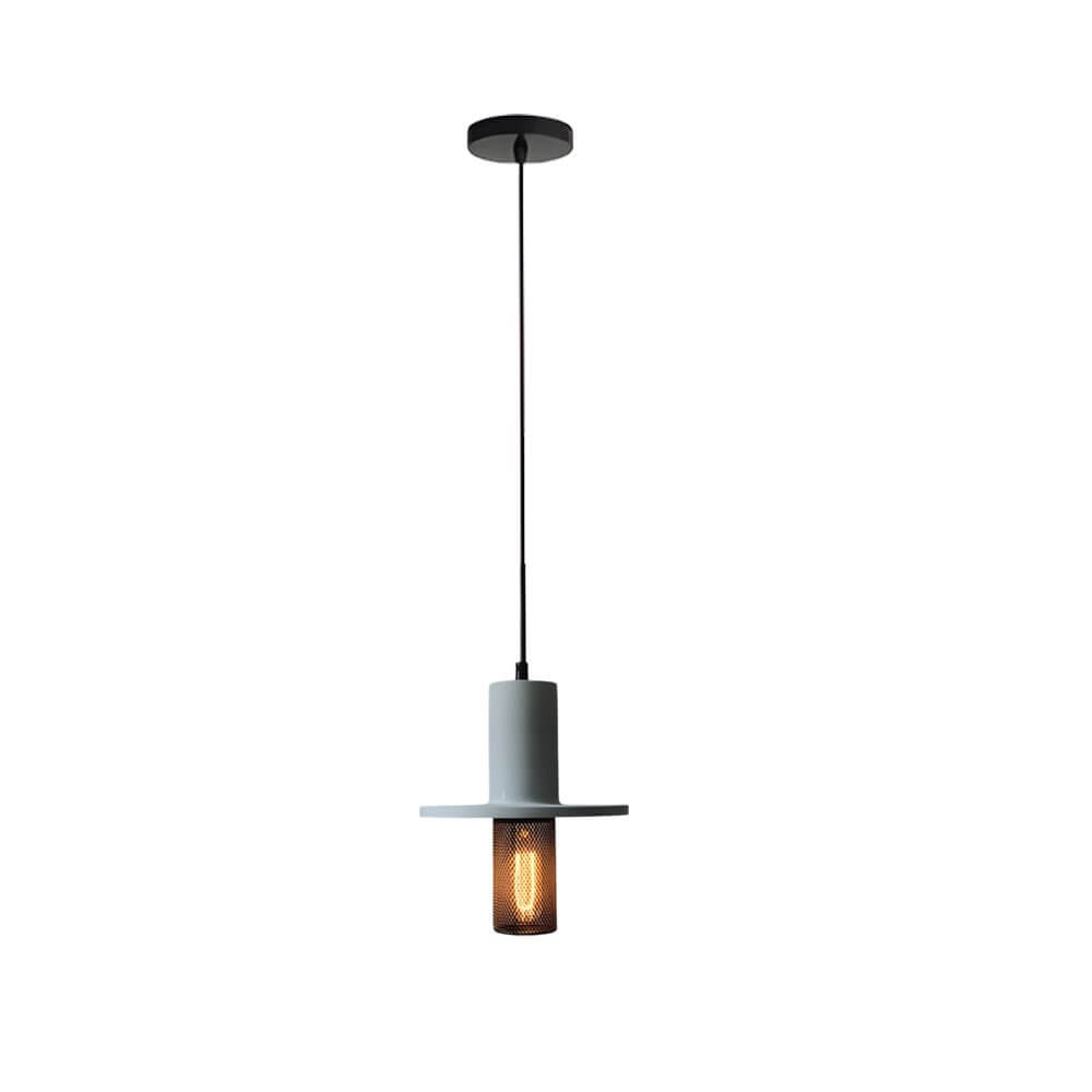 Aureon industrial ceiling pendant light in black sandstone, dining room application
