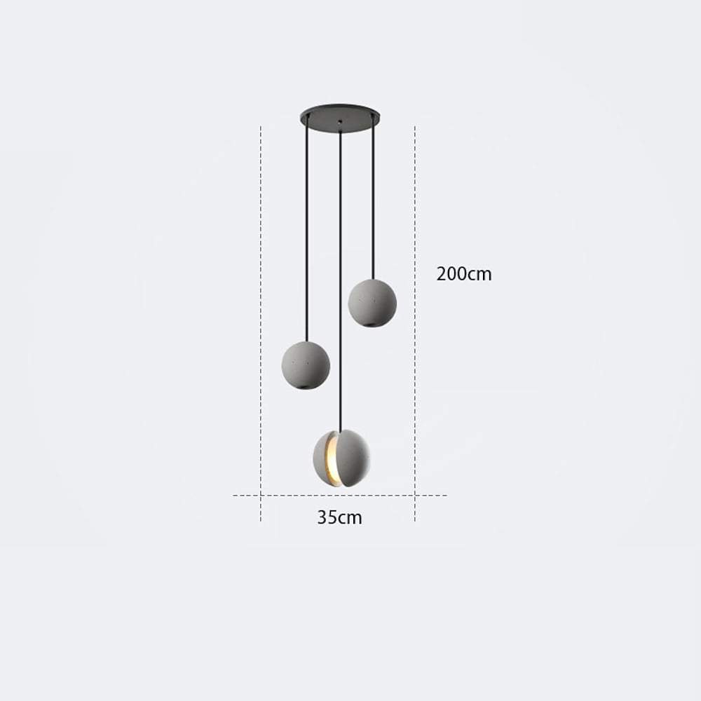 Aureon ceramic pendant light in small 4-inch size, minimalist bedroom setting