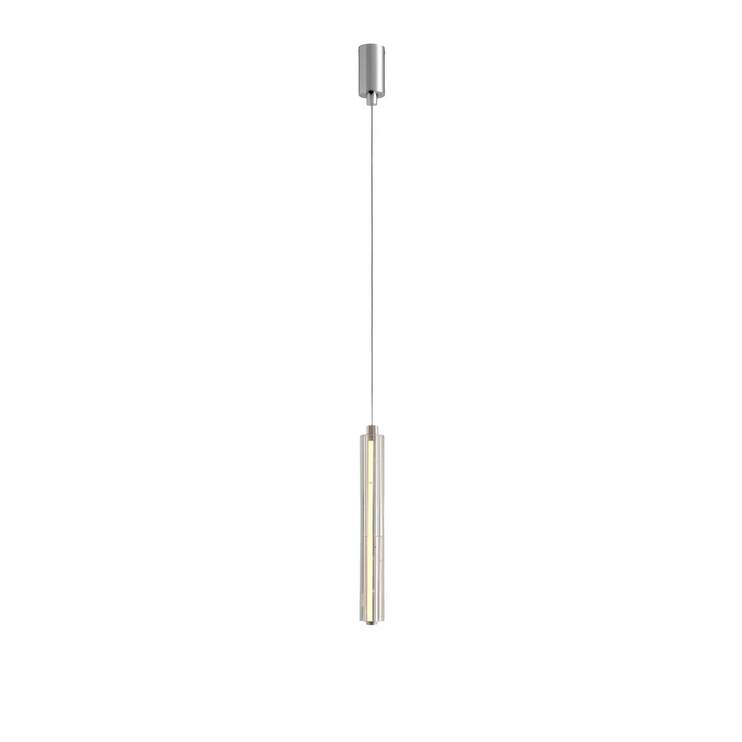 Technical dimension diagram for Aureon crystal pendant light showing height, width, and profile