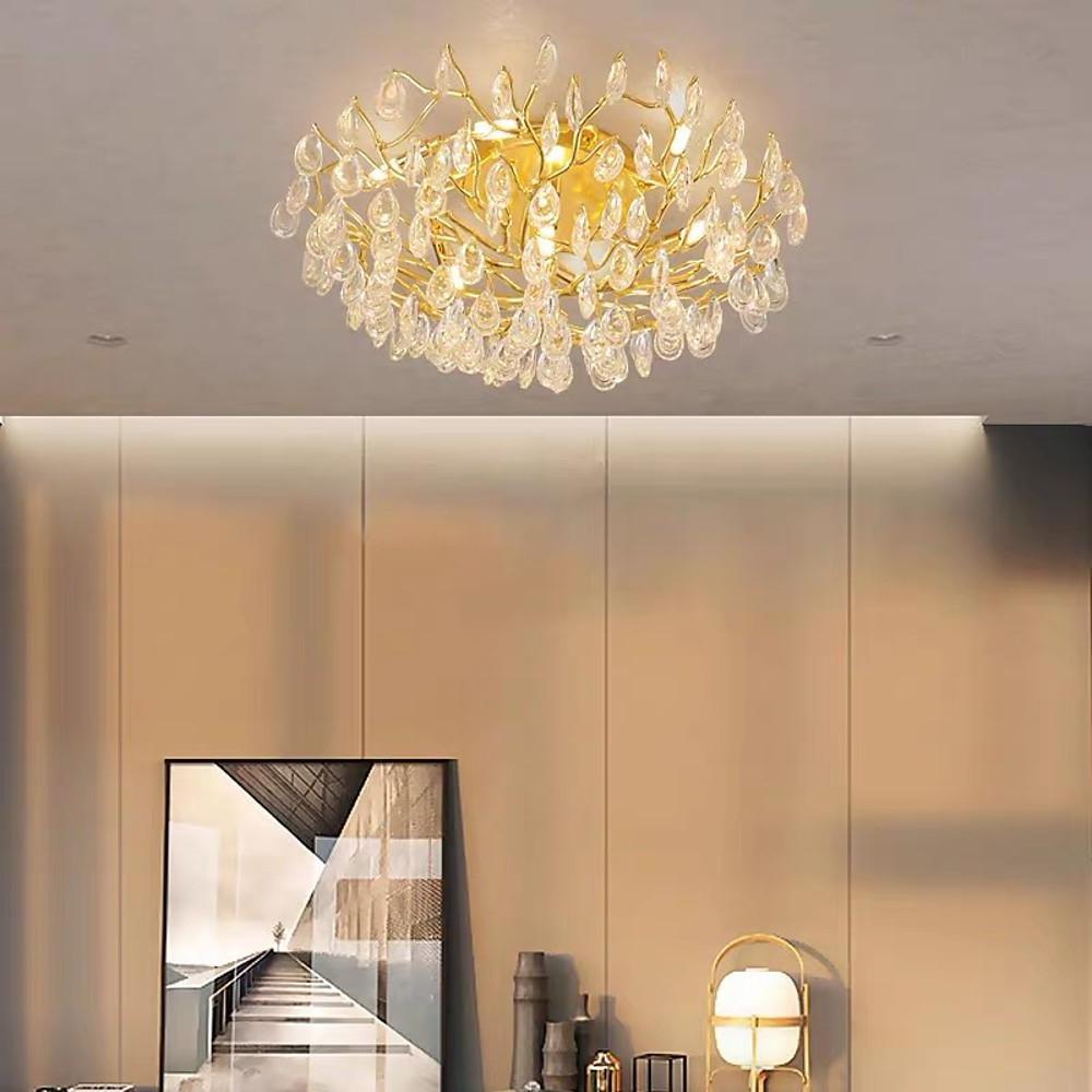 Electroplated aluminum sputnik chandelier with radiating arms, 31-inch version