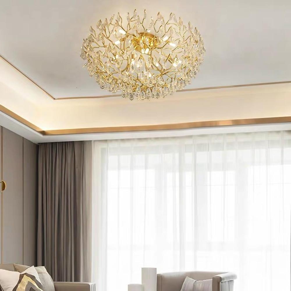 10-light sputnik crystal chandelier, contemporary ceiling light for dining room