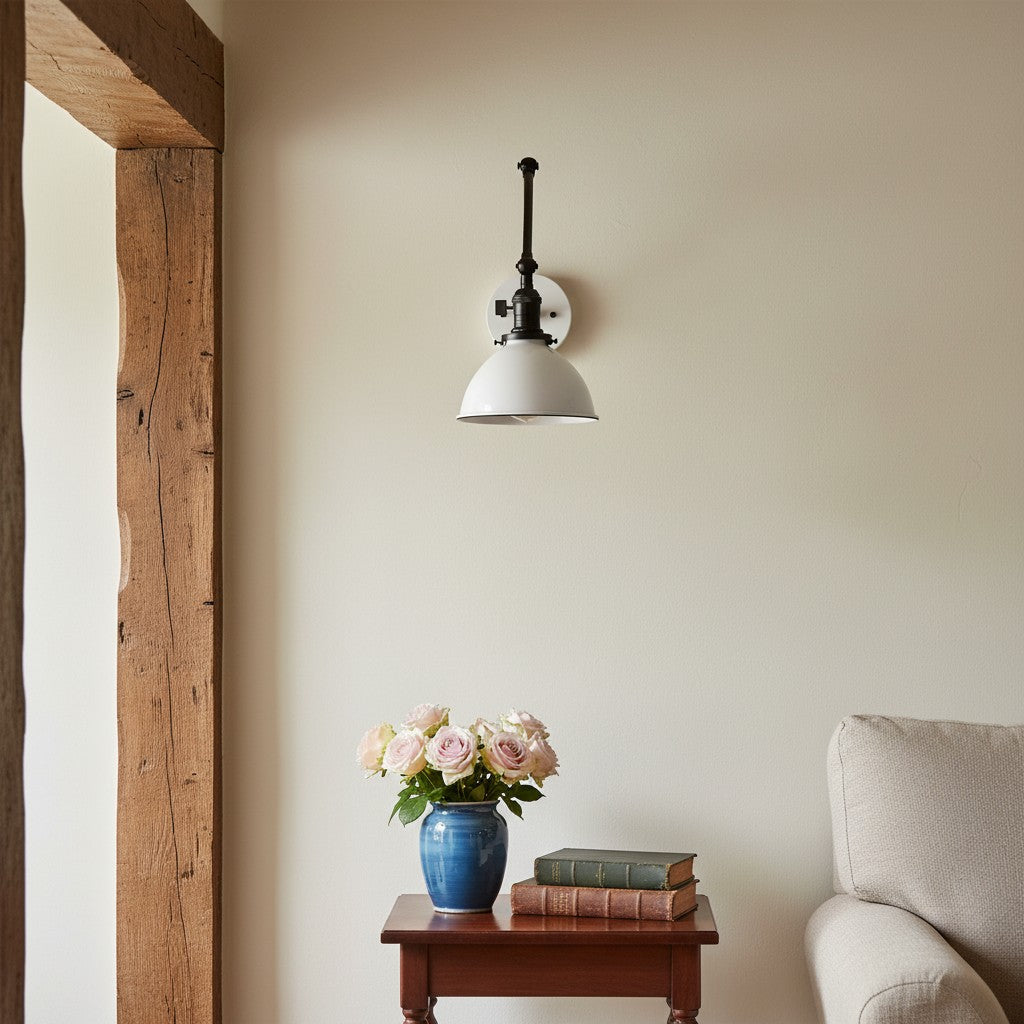 Vantara Conique Adjustable Wall Sconce – Vintage Industrial Metal Wall Light for Bedroom, Living Room & Hallway