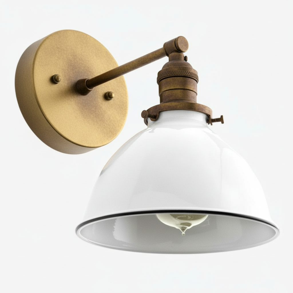 Vantara Conique Wall Sconce – White Metal Shade Light for Modern Interiors