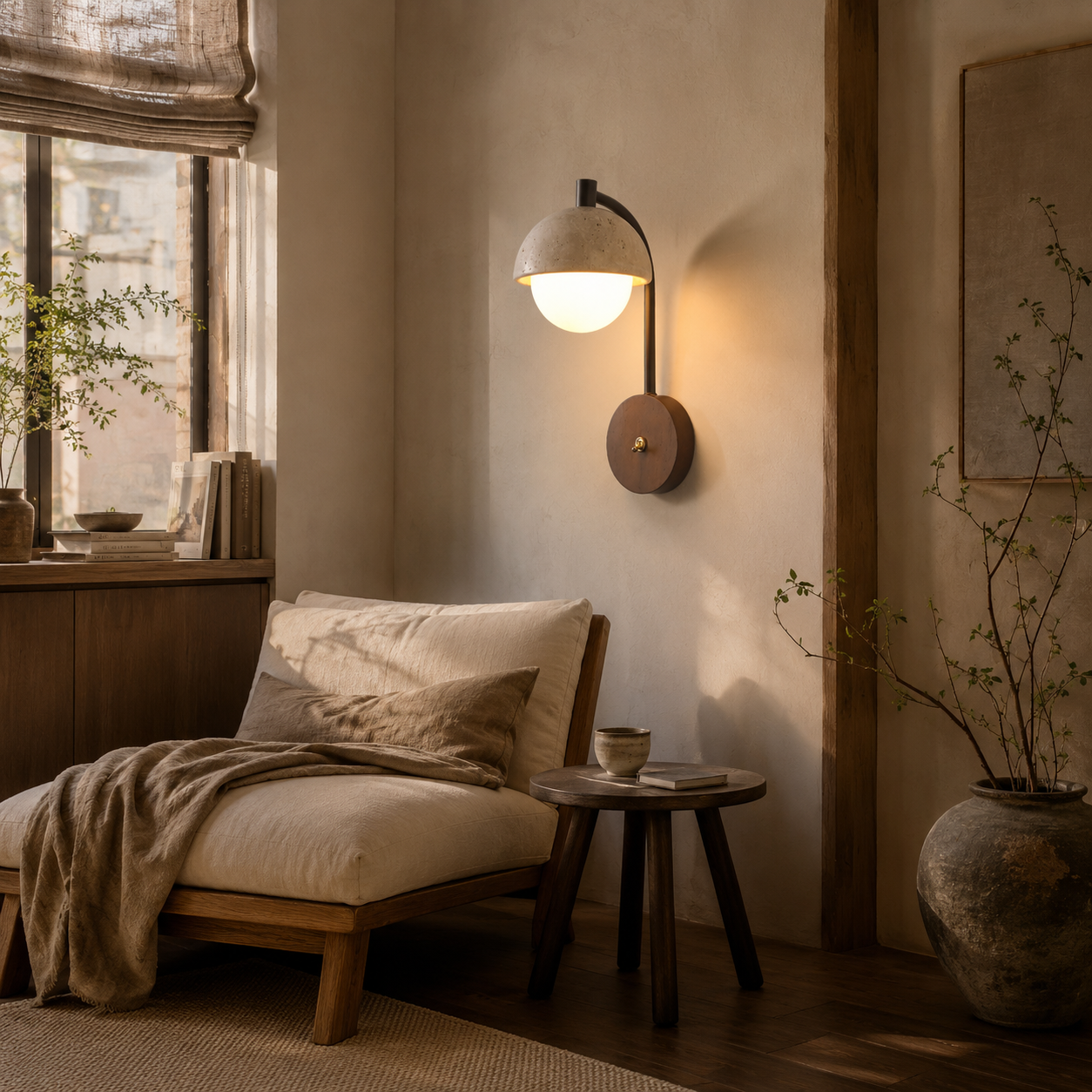 Reva Travertine Wall Light