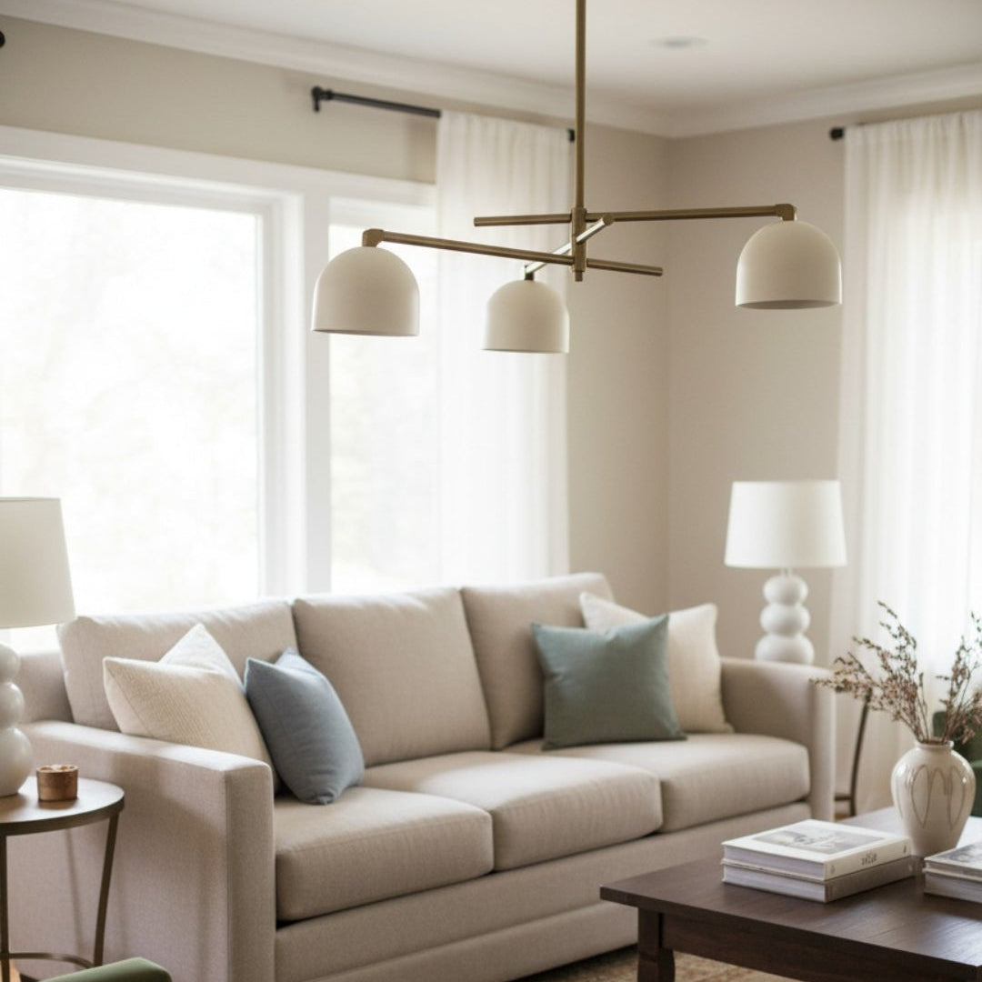 Vantara Dome Chandelier – Antique Brass Ceiling Light for Modern Interiors