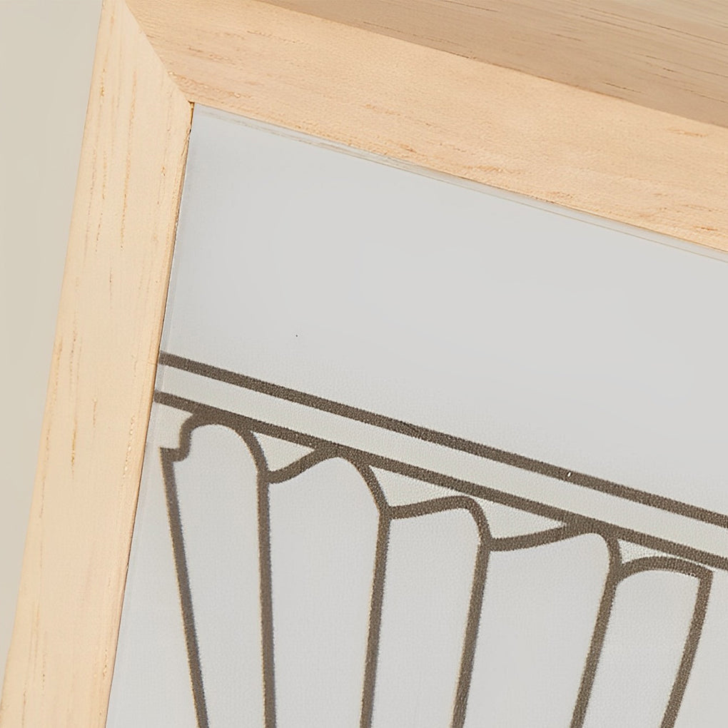 Alure light painting frame detail, solid wood splicing construction, modern wall art light