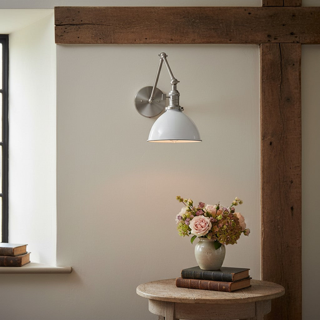 Vantara Conique Adjustable Wall Sconce – Vintage Industrial Metal Wall Light for Bedroom, Living Room & Hallway
