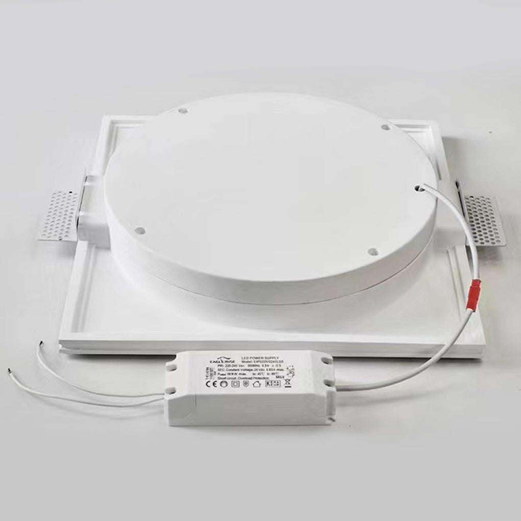 Alure embedded LED wall light side profile showing low-depth thickness in a minimalist interior
