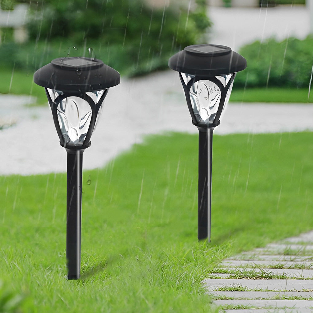 Solvara solar garden light dimension reference showing 41 cm height and 9.5 cm width with stake base