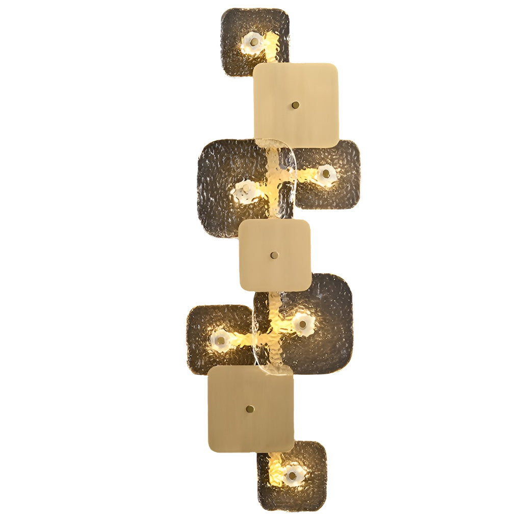 Alure wall sconce detail showing copper finish and glass construction