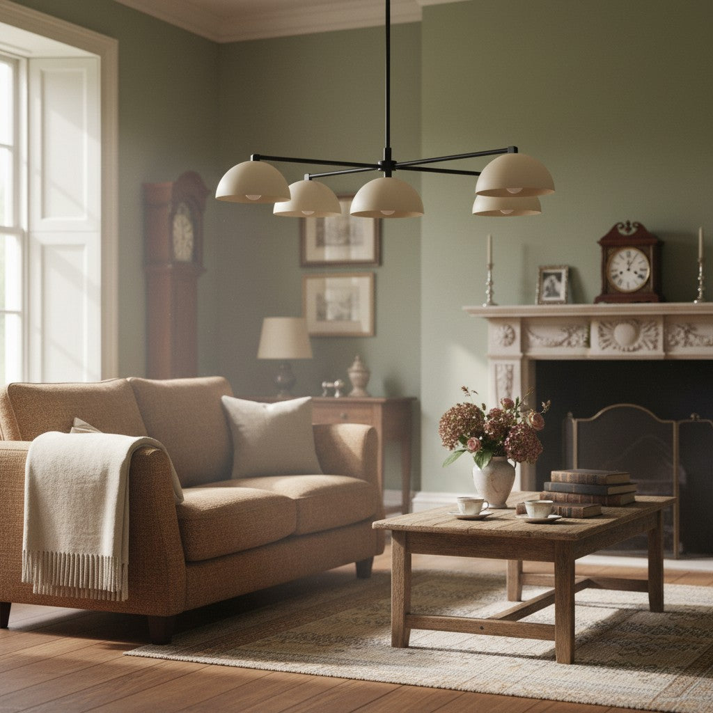 Vantara Dome Chandelier – Antique Brass Ceiling Light for Modern Interiors
