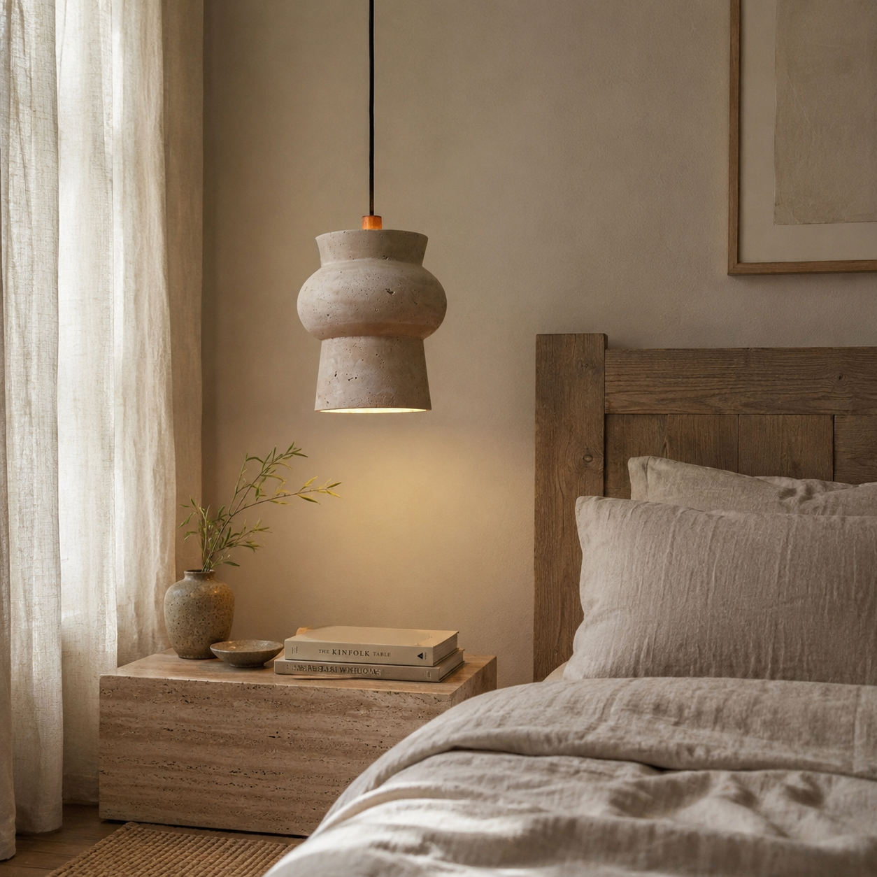 Numa Travertine Pendant Light
