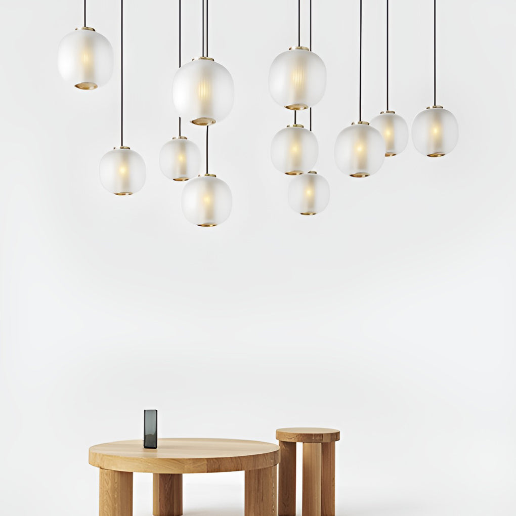 Aureon pendant light detail shot showing lantern shape and ceiling mount fitting
