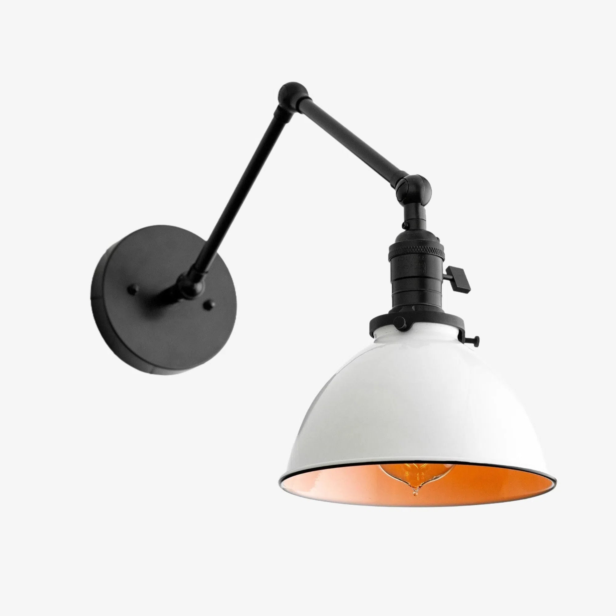 Vantara Conique Adjustable Wall Sconce – Vintage Industrial Metal Wall Light for Bedroom, Living Room & Hallway
