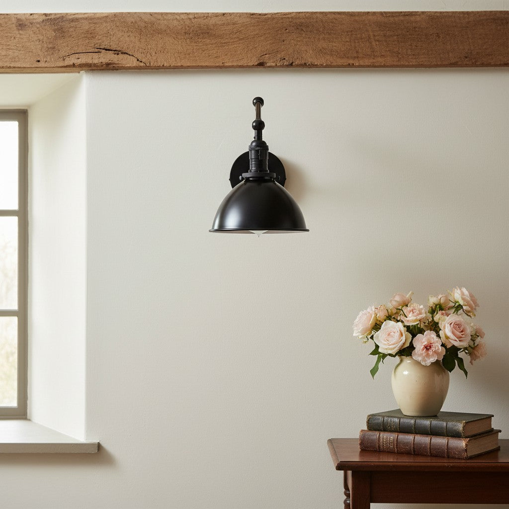 Vantara Conique Adjustable Wall Sconce – Vintage Industrial Metal Wall Light for Bedroom, Living Room & Hallway