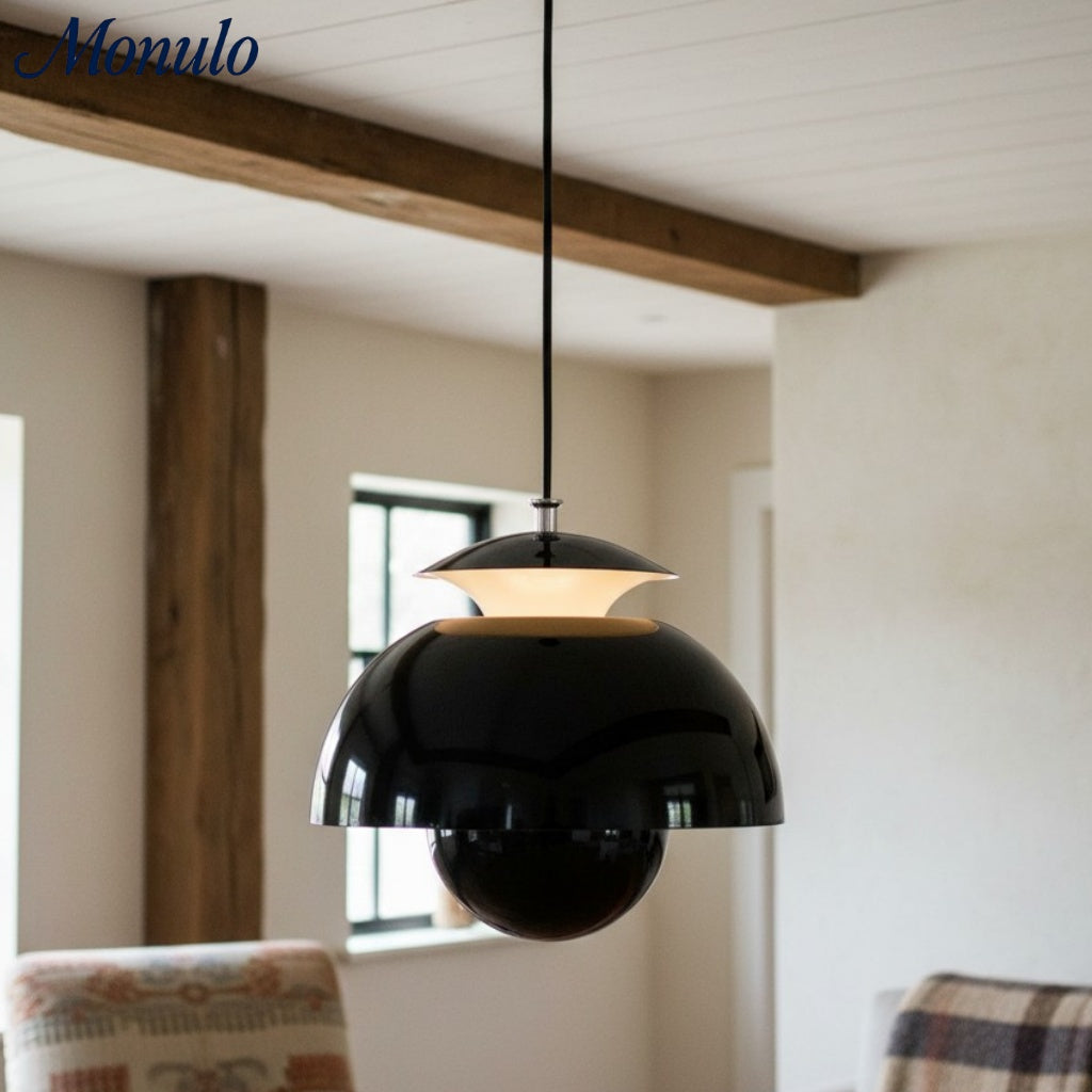 Vantara Orin Sculptural Flower Pendant Light – Nordic Metal Hanging Lamp for Bedroom, Kitchen & Living Room