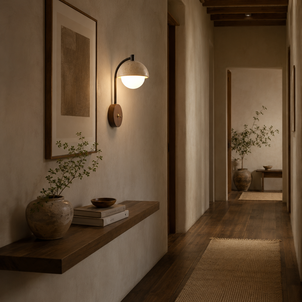 Reva Travertine Wall Light