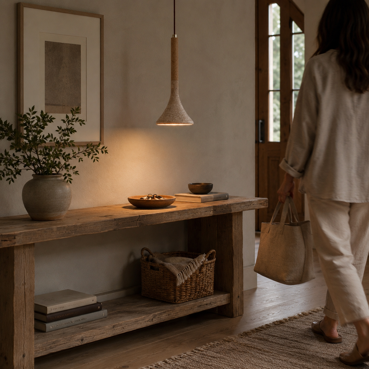 Yona Travertine Pendant Light