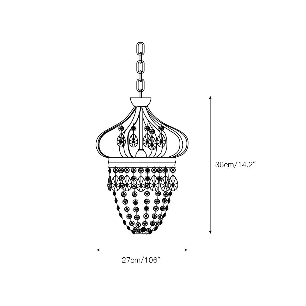 Vantara chandelier D 27 cm small size in antique gold, product shot