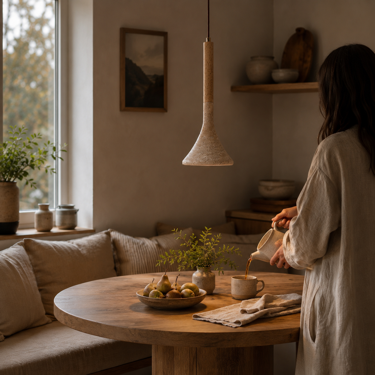 Yona Travertine Pendant Light