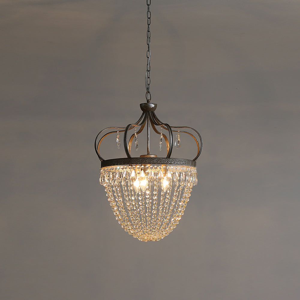 Vantara chandelier antique gold, lifestyle image in a contemporary open-plan space