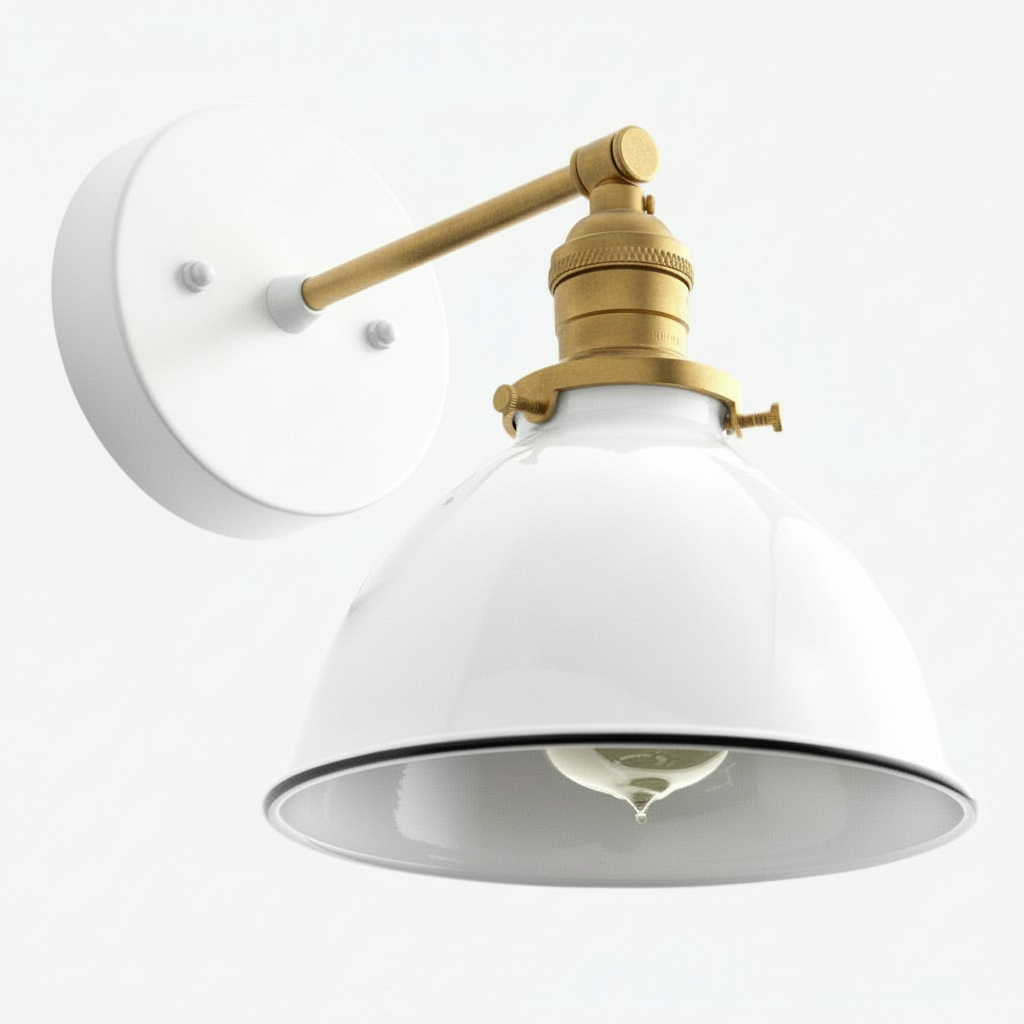 Vantara Conique Wall Sconce – White Metal Shade Light for Modern Interiors