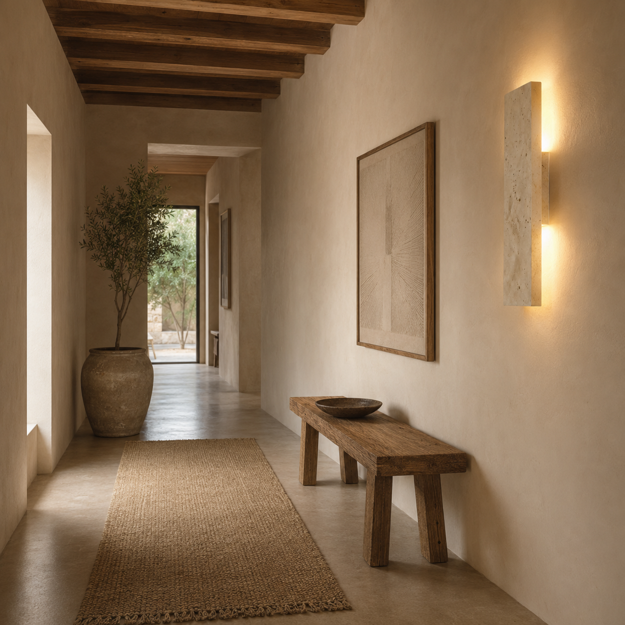 Kaia Travertine Wall Light