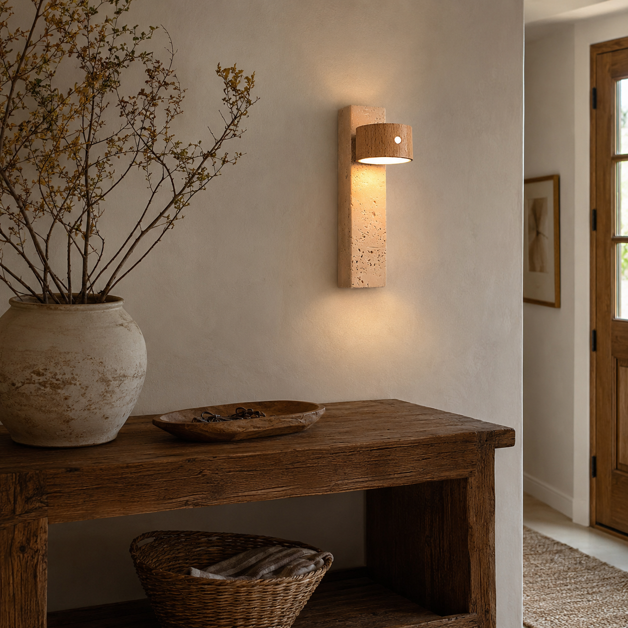 Yuva Travertine Rechargeable Wall Light