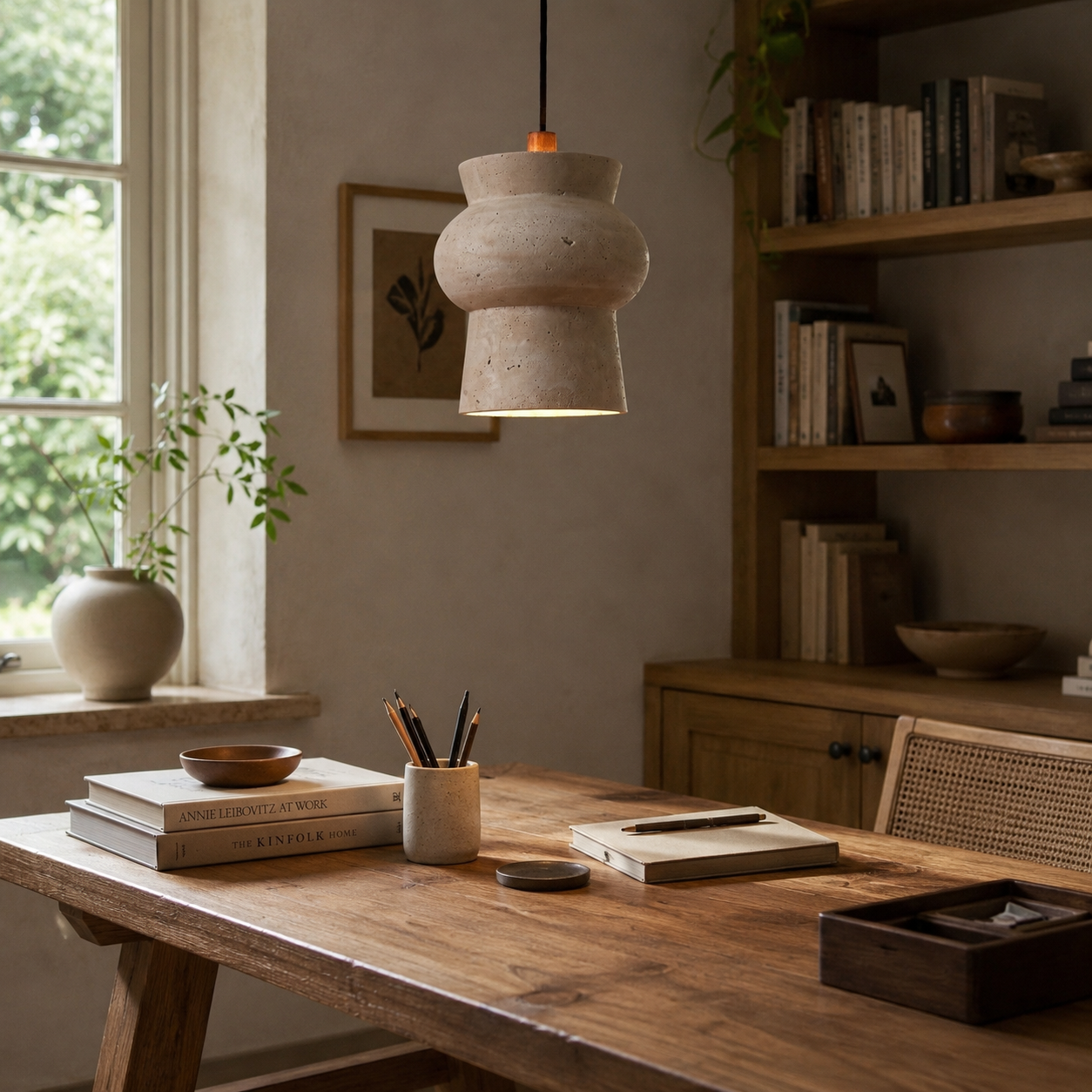 Numa Travertine Pendant Light