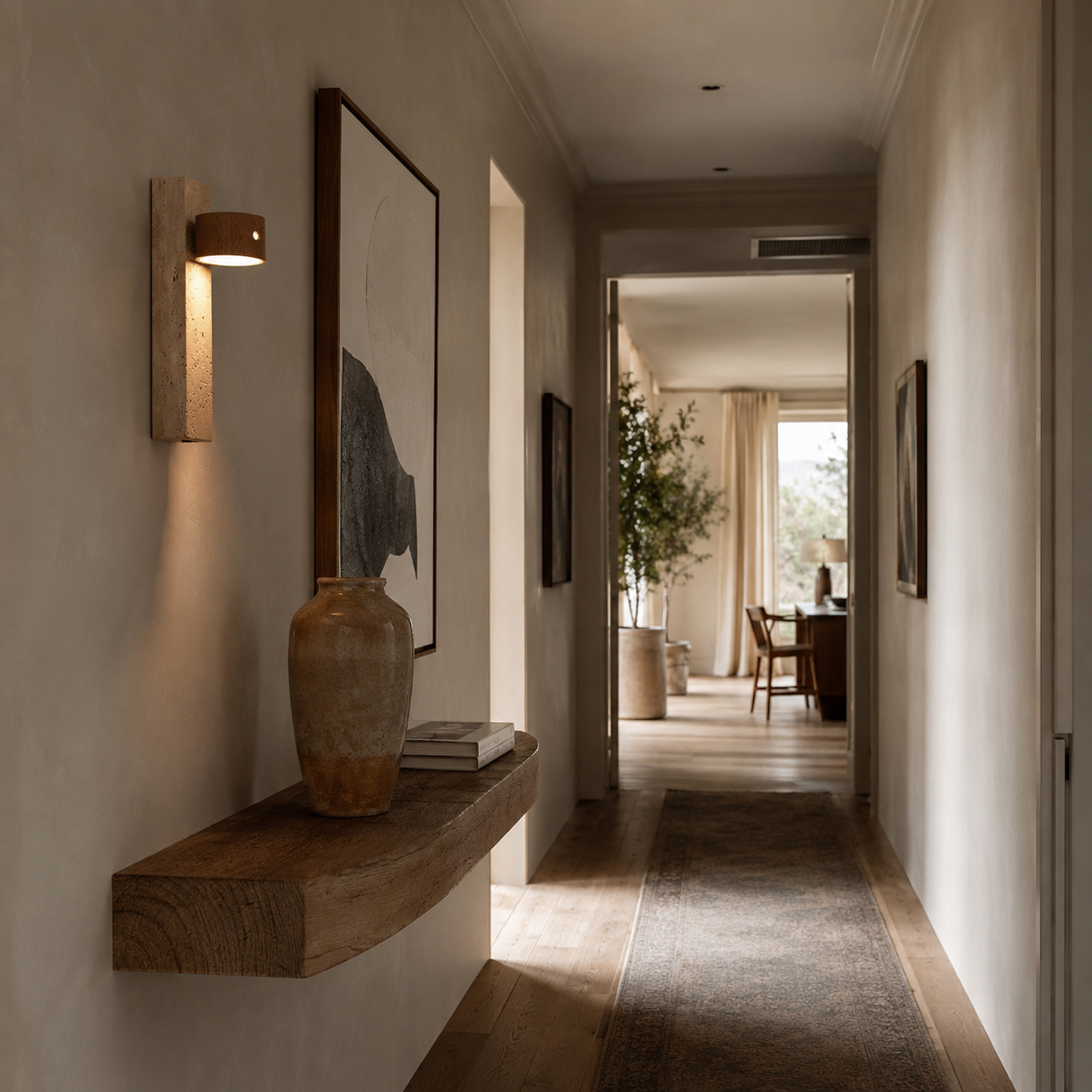 Yuva Travertine Rechargeable Wall Light
