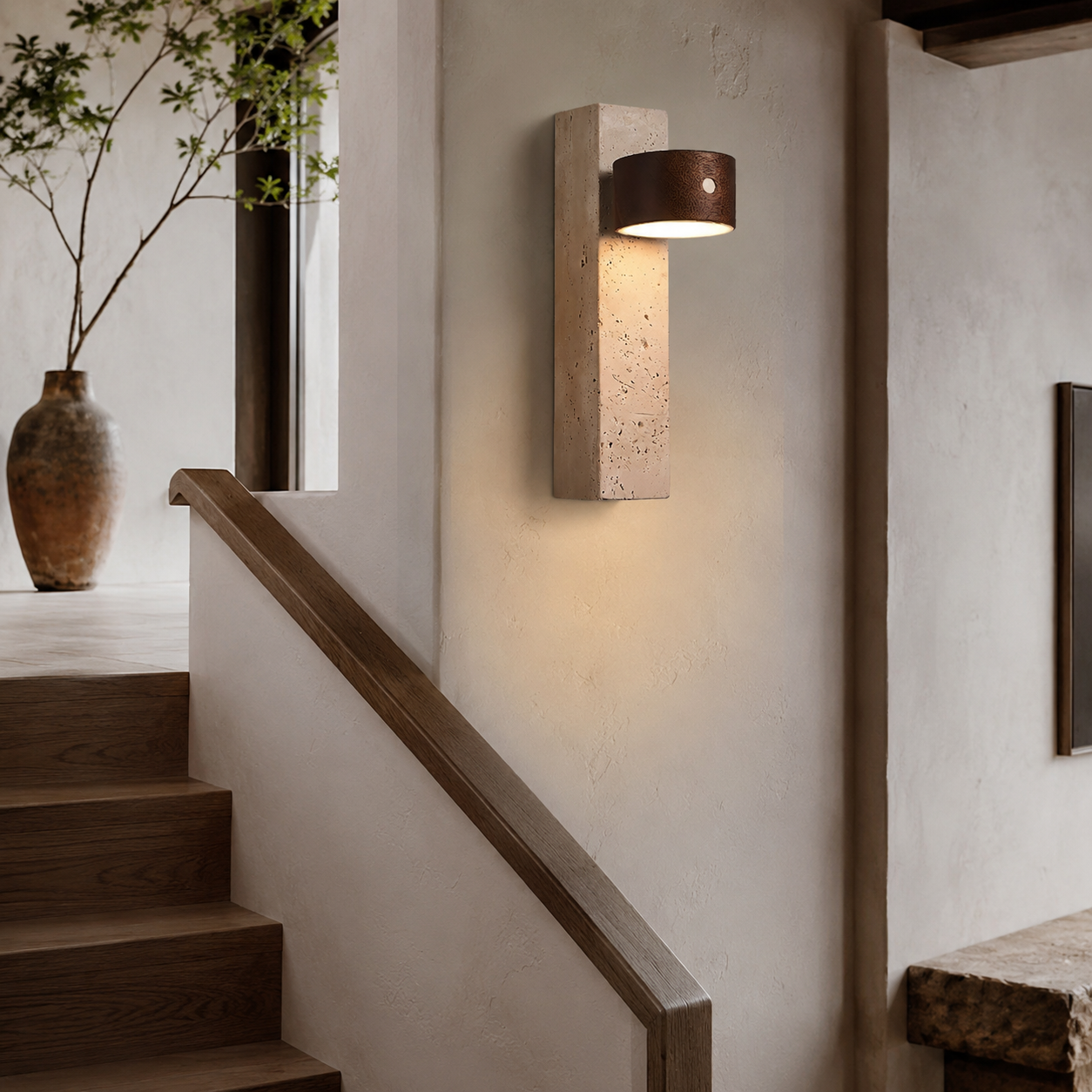 Yuva Travertine Rechargeable Wall Light