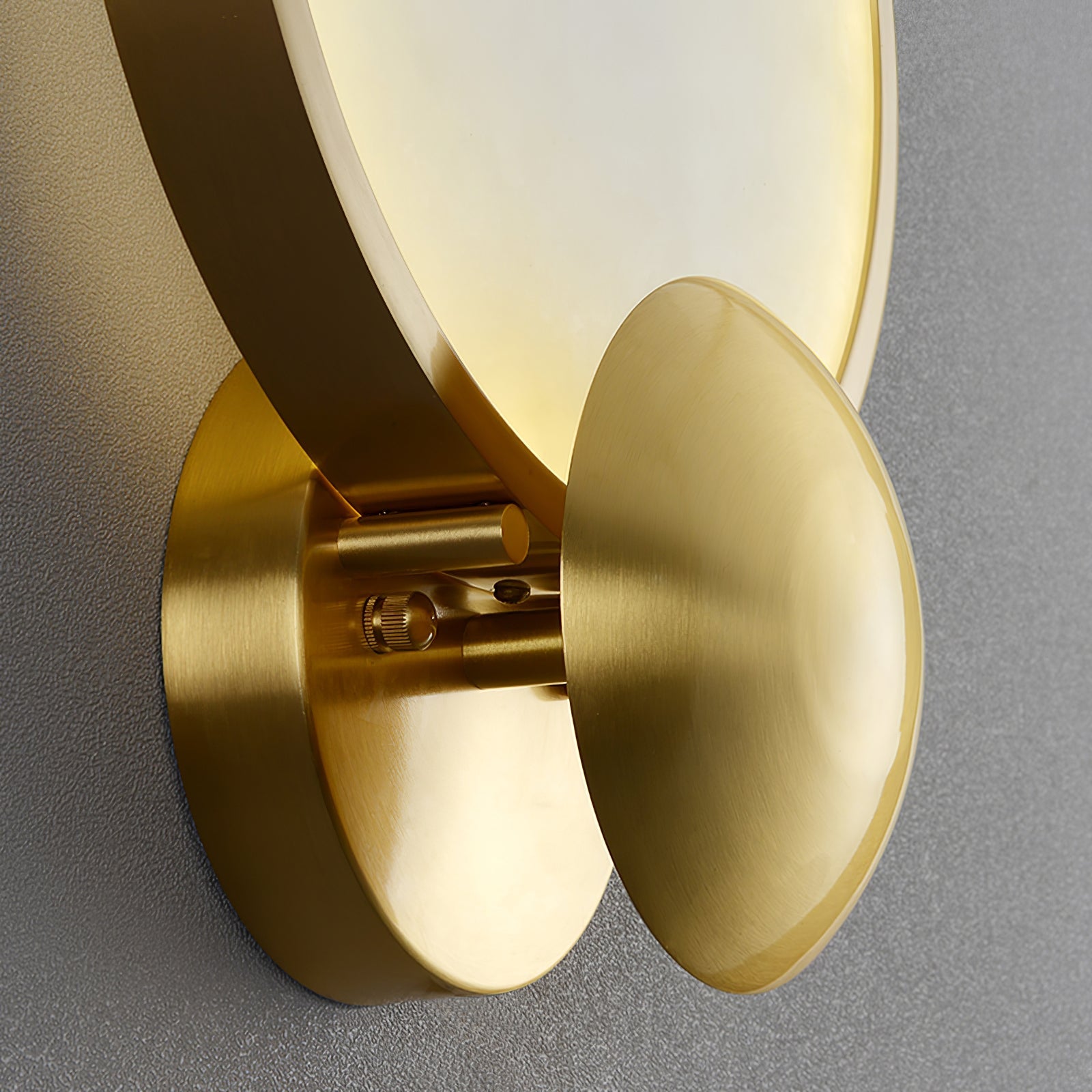 Sayo Sayo wall light product flat lay showing full light, shade, and gold frame detail