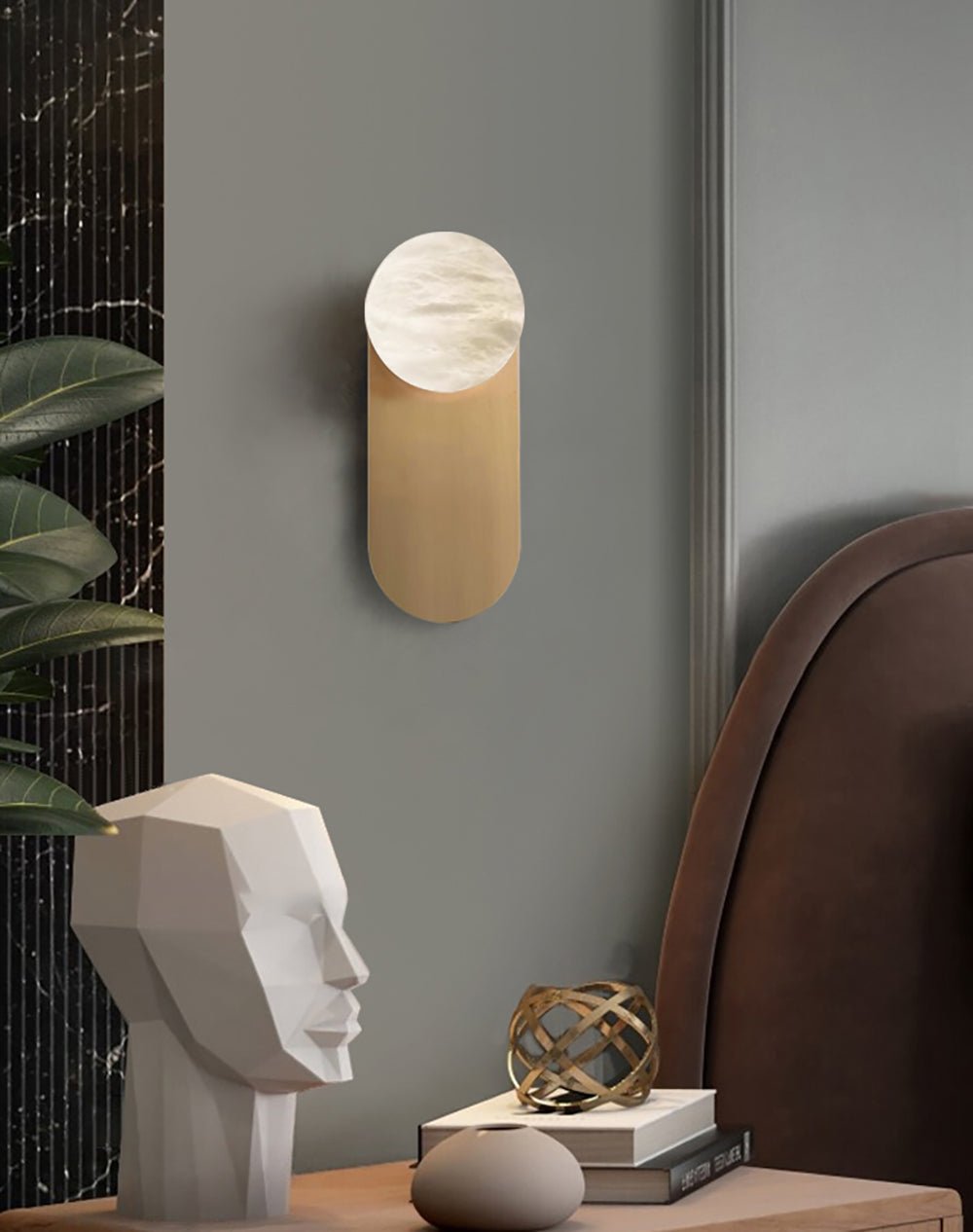 Detail shot of the G9 lamp holder inside the Savio Savio Wall Light shade