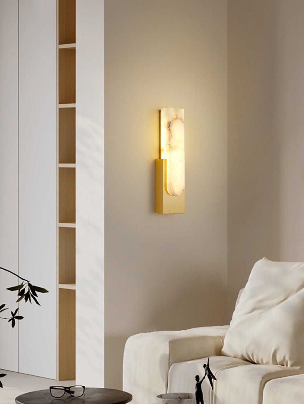 Iwara Wall Light in black finish detail showing metal body finish and Iwara shade edge