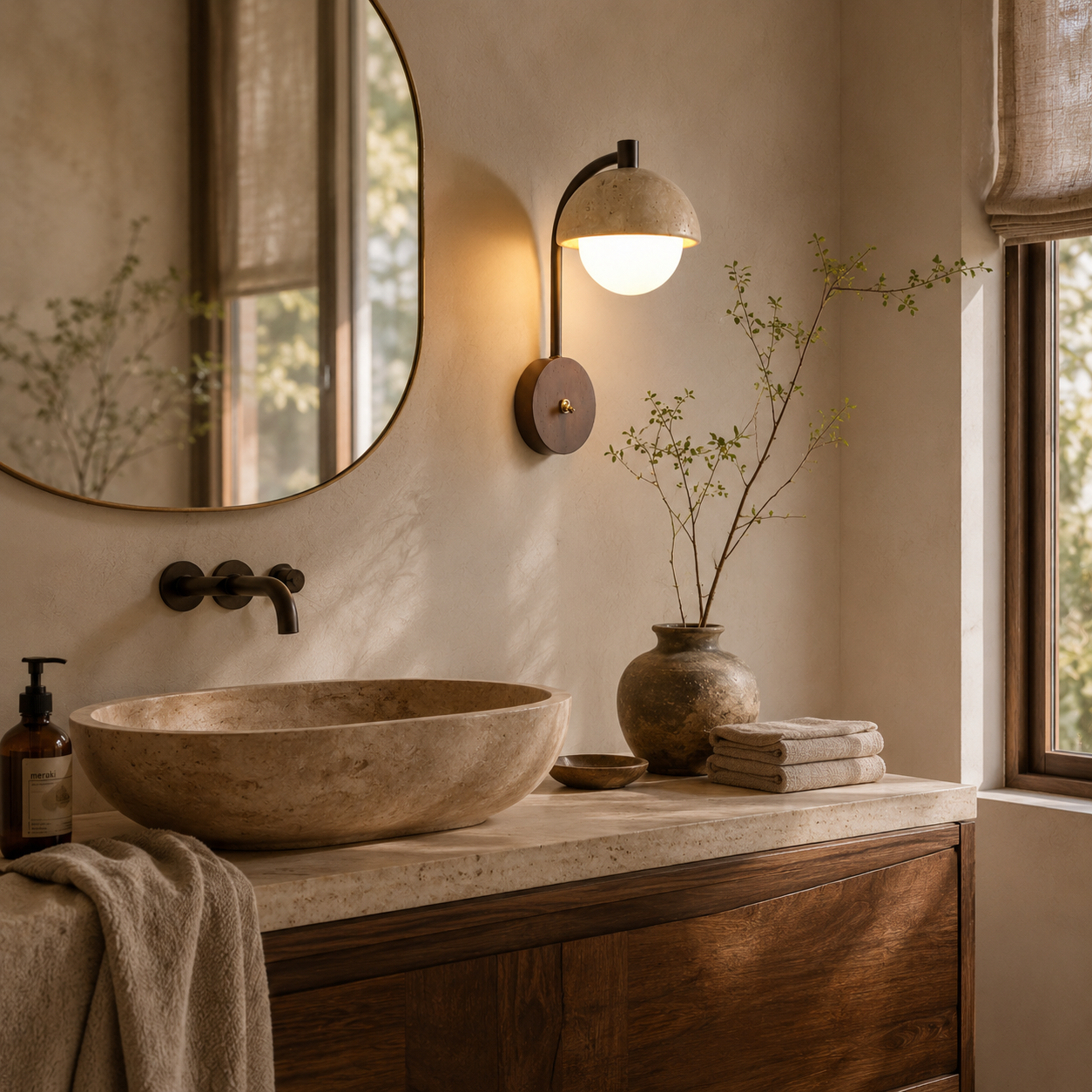 Reva Travertine Wall Light