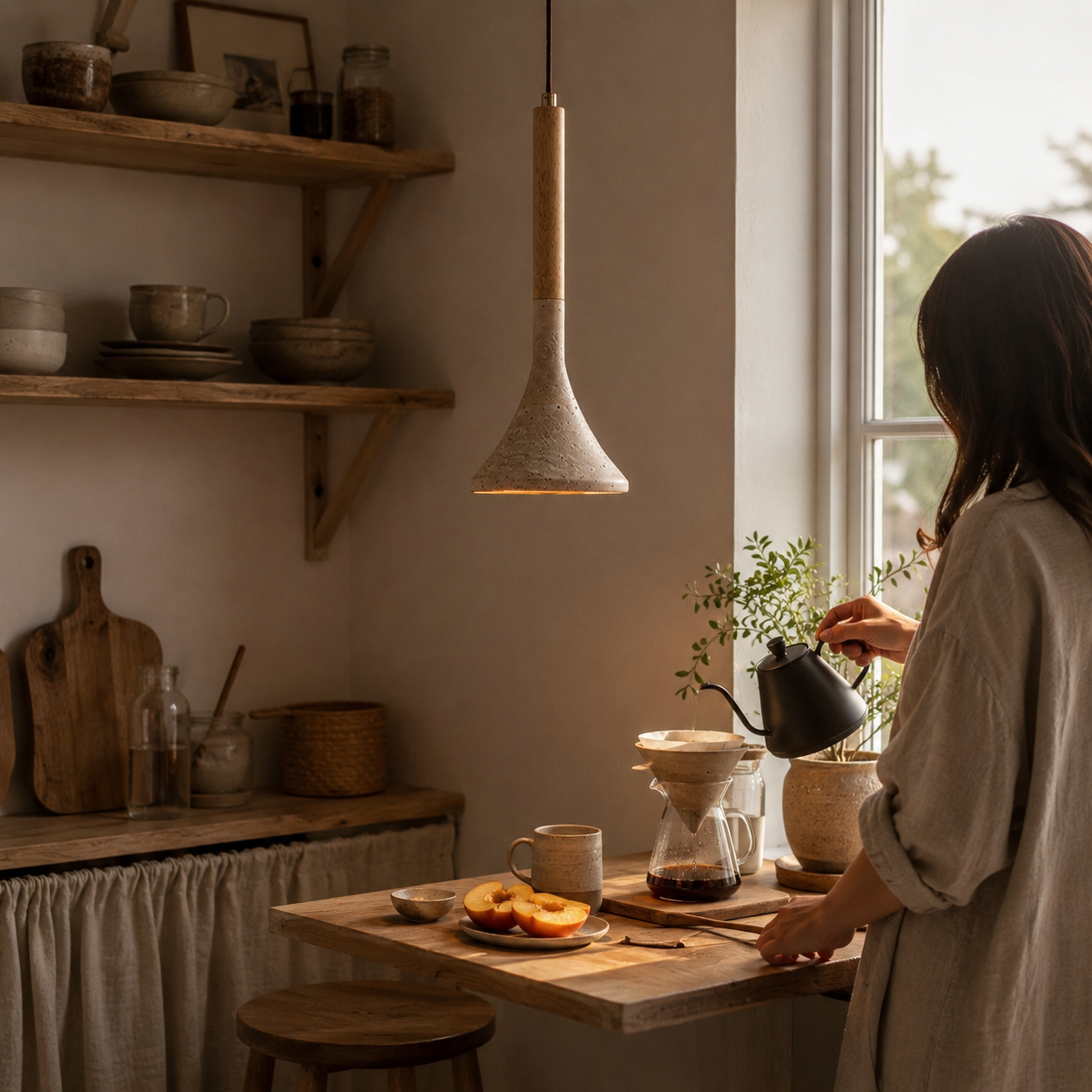 Yona Travertine Pendant Light